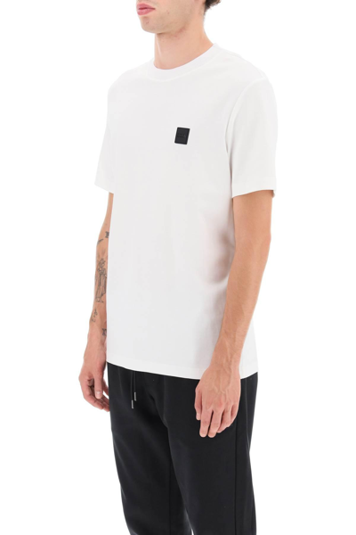Shop Hugo Boss Tiburt T-shirt With Logo Patch In White