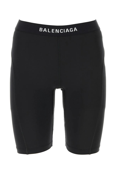 Shop Balenciaga Black Stretch Polyester Leggings In Nero