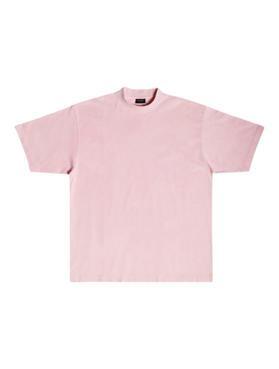 Shop Balenciaga Medium Fit T-shirt In Faded Pink