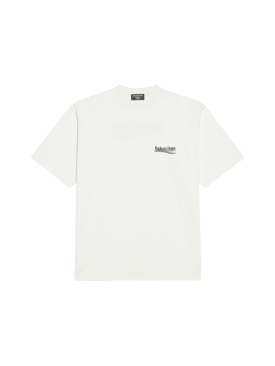 Shop Balenciaga Large Fit T-shirt In Dirty White Black Blue