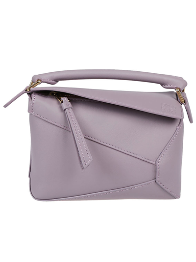 Shop Loewe Puzzle Edge Mini Leather Handbag In Violet