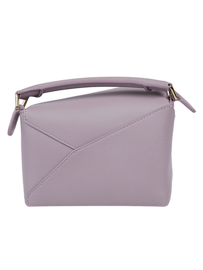 Shop Loewe Puzzle Edge Mini Leather Handbag In Violet