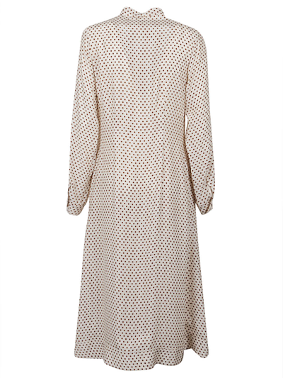 Cri.da Crida Polka Dot Silk Midi Dress In White
