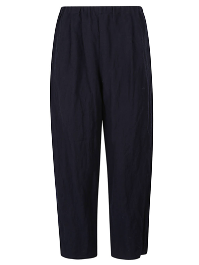 Shop Apuntob Cotton And Wool Blend Trousers In Blue