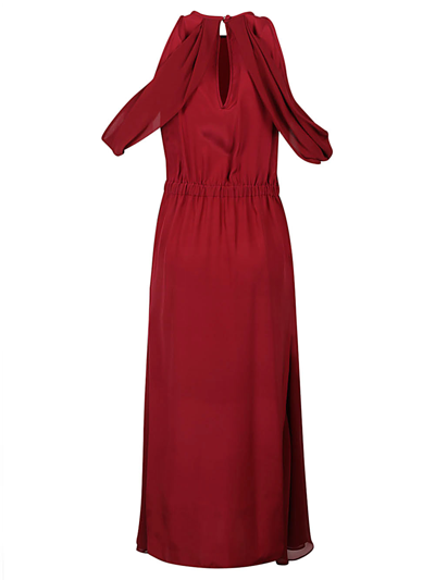 Shop Cri.da Silk Midi Dress In Red