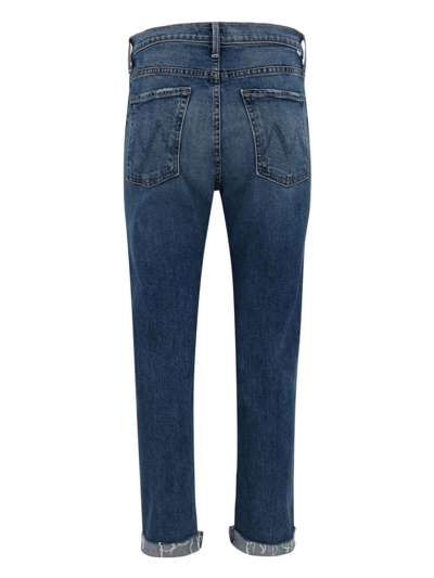 Shop Mother Cropped Denim Jeans In Blue