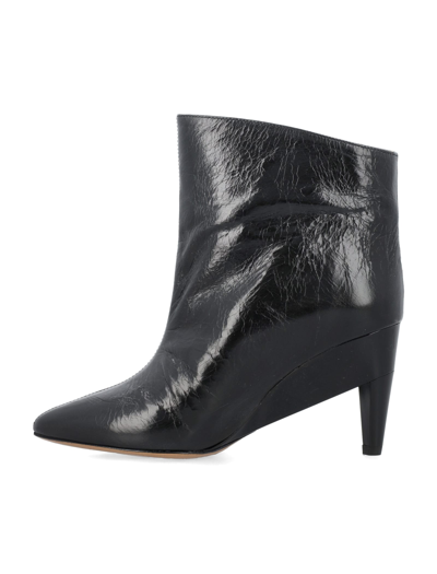 Shop Isabel Marant Dylvee Leather Low Boots In Black