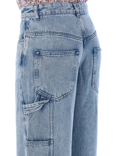 Shop Marant Etoile Bymara Cargo Denim Jeans In Light Blue