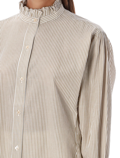 Shop Marant Etoile Saoli Striped Shirt In Ocra Stripes