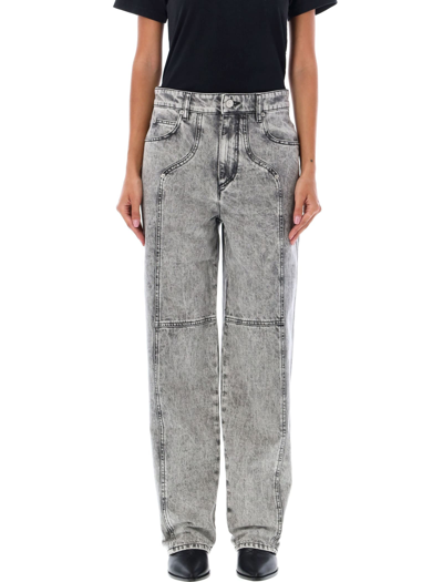 Shop Marant Etoile Valeria Denim Jeans In Light Grey