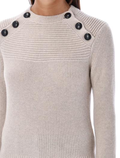 Shop Isabel Marant Koyle Buttoned Knit In Biege