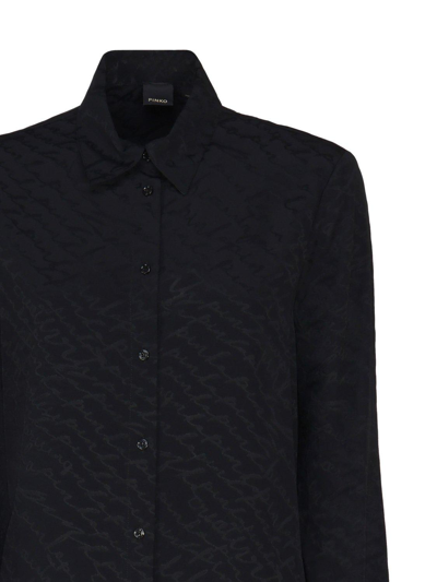 Shop Pinko Jacquard Buttoned Shirt In Nero Limousine