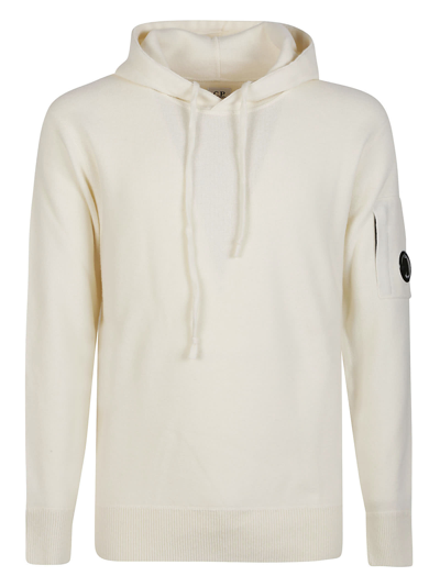 Shop C.p. Company Hooded Sweater In Gauze White