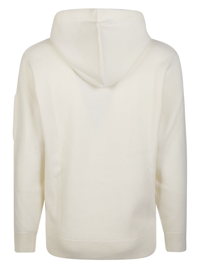 Shop C.p. Company Hooded Sweater In Gauze White