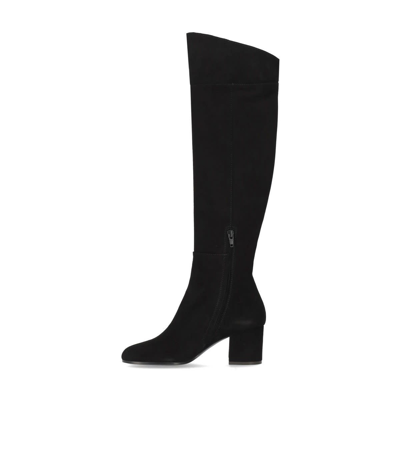 Shop Via Roma 15 Vr Black Suede Heeled High Boot In Nero