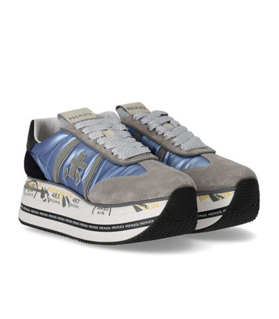 Shop Premiata Beth Sneakers In Grigio/azzurro