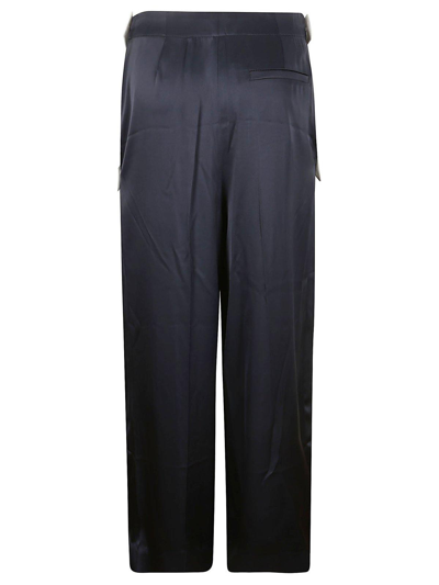 Shop Jw Anderson Crossover Strap Wide Leg Trousers In Navy