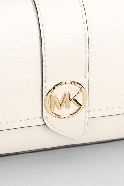 Shop Michael Kors Greenwich Shoulder Bag In Beige Leather