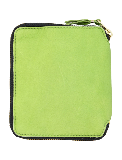 Shop Comme Des Garçons Washed Full Zip Around Wallet In Green