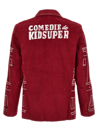 Shop Kidsuper Corduroy Blazer In Red