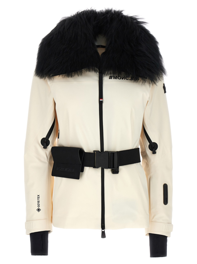 Shop Moncler Vizelle Down Jacket In White/black