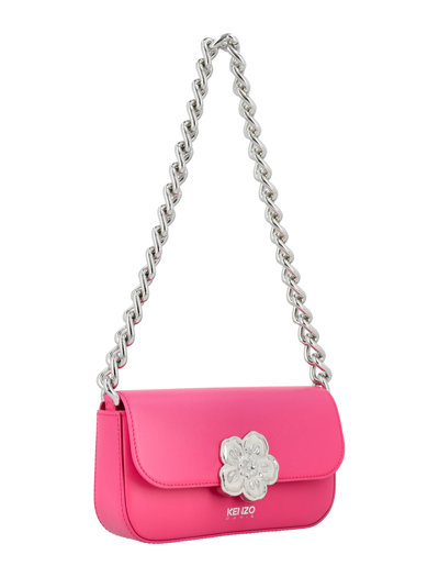 Shop Kenzo Boke Leather Shoulder Bag In Pink