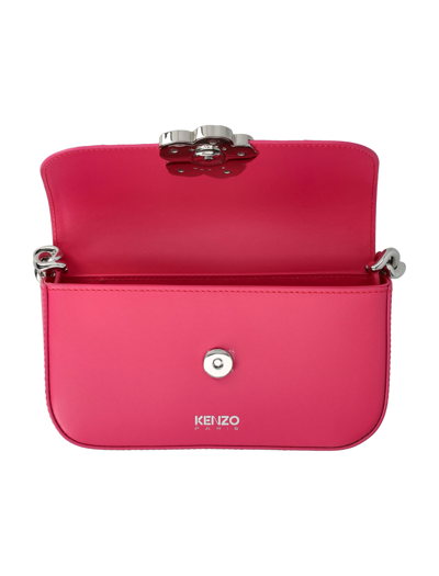 Shop Kenzo Boke Leather Shoulder Bag In Pink