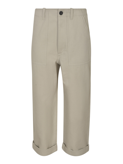 Shop Sofie D'hoore Straight Buttoned Trousers In Pearl