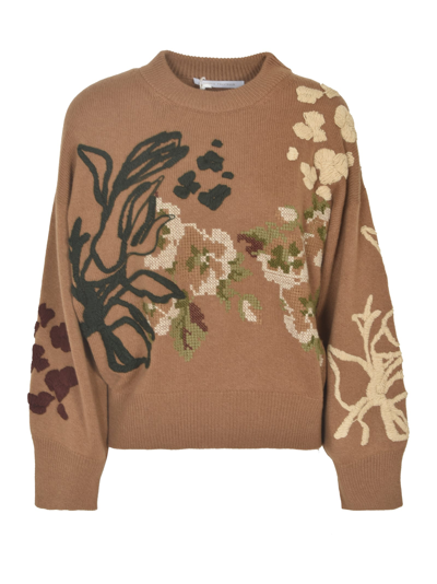 Shop Saverio Palatella Floral Knitted Sweater In Sughero