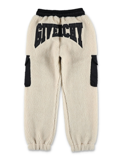 Shop Givenchy Jogging Teddy Pants In Beige
