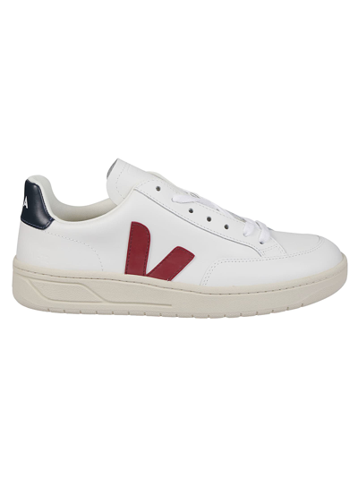 Shop Veja Sneakers V-12 In Extra White/marsala/nautico