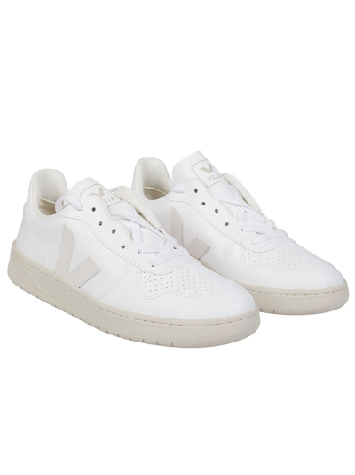 Shop Veja Sneakers V-10 In Full White