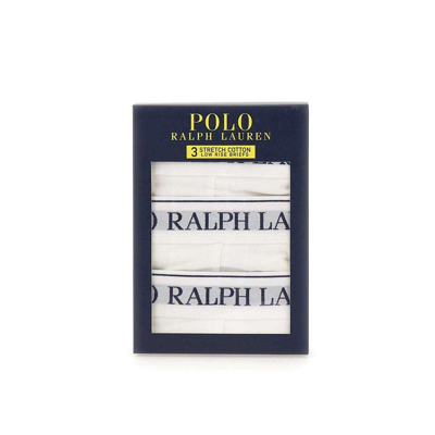 Shop Polo Ralph Lauren Logo Band Three-pack Briefs In 3pk White/white/white