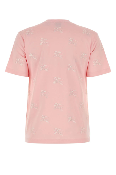 Shop Burberry Printed Cotton T-shirt In Rosa