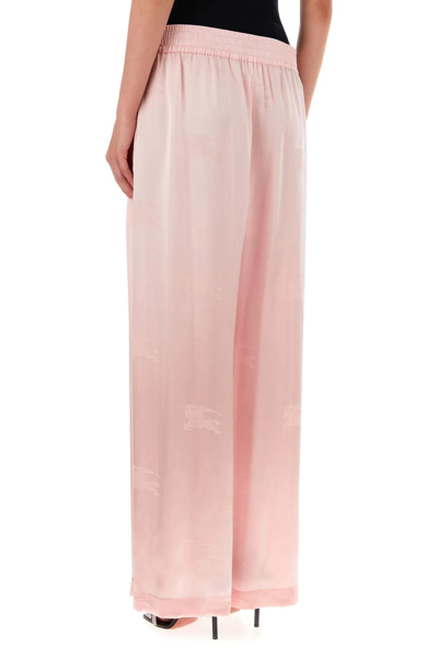 Shop Burberry Pastel Pink Satin Pyjama Pant In Rosa