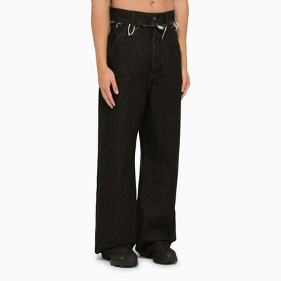 Shop Airei Used-effect Jeans In Black