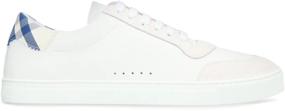 Shop Burberry Leather Low-top Sneakers In White