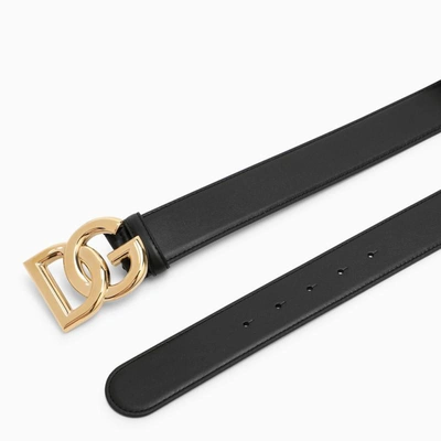 Shop Dolce & Gabbana Dolce&gabbana Belt With Gold-coloured Logo In Black