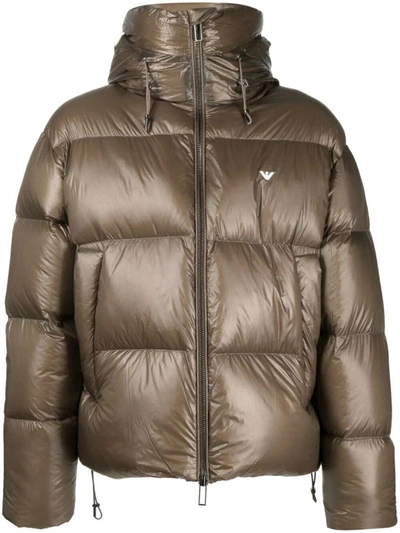 Shop Emporio Armani Down Jacket Clothing In Brown