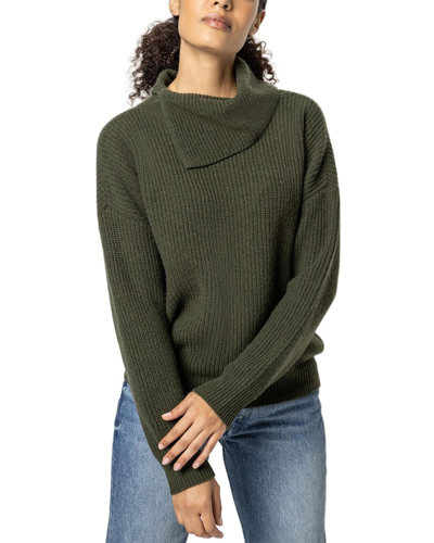 Shop Lilla P Folded Collar Wool & Cashmere-blend Sweater