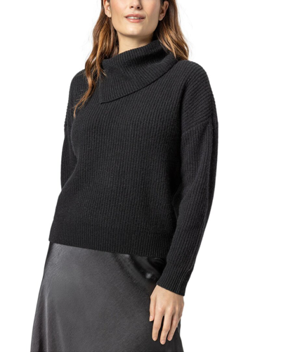 Shop Lilla P Folded Collar Wool & Cashmere-blend Sweater