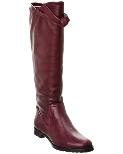 Shop Alexandre Birman Clarita Saddlery Leather Knee-high Boot In Red