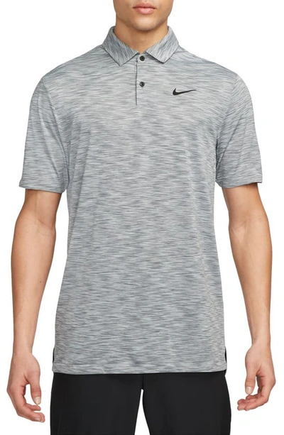 Shop Nike Dri-fit Tour Space Dye Performance Golf Polo In Smoke Grey/ Black