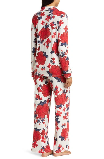 Shop Nordstrom Moonlight Eco Knit Pajamas In Ivory Egret Romantic Peony