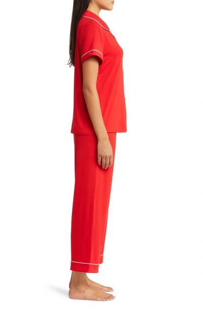 Shop Nordstrom Moonlight Eco Crop Pajamas In Red Barbados