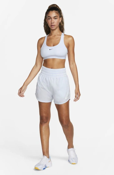 Shop Nike Dri-fit Ultra High Waist 3-inch Brief-lined Shorts In Blue Tint