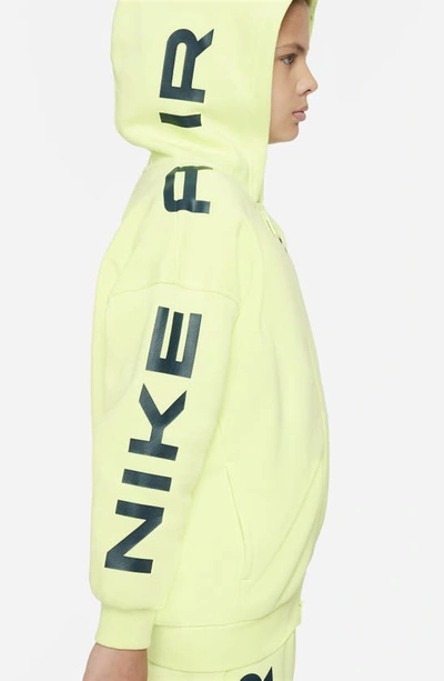 Shop Nike Kids' Sportswear Air Club Fleece Oversize Hoodie In Light Lemon Twist/ Deep Jungle