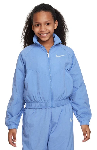 Shop Nike Kids' Sportswear Track Jacket In Polar/ Blue Tint