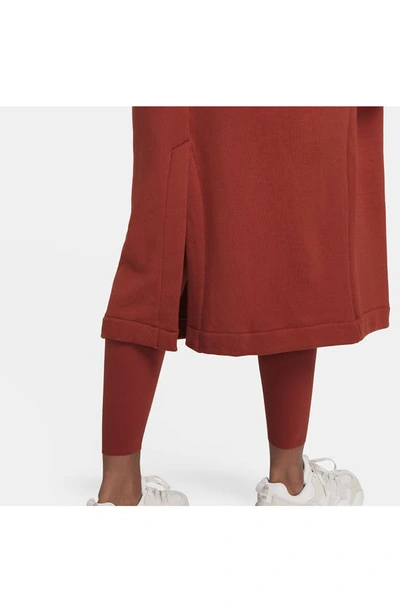 Shop Nike Sportswear Modern Fleece Oversized Duster In Rugged Orange/ Earth
