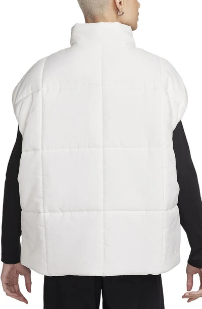 Shop Nike Sportswear Classic Water Repellent Therma-fit Loose Puffer Vest In Sail/ Black